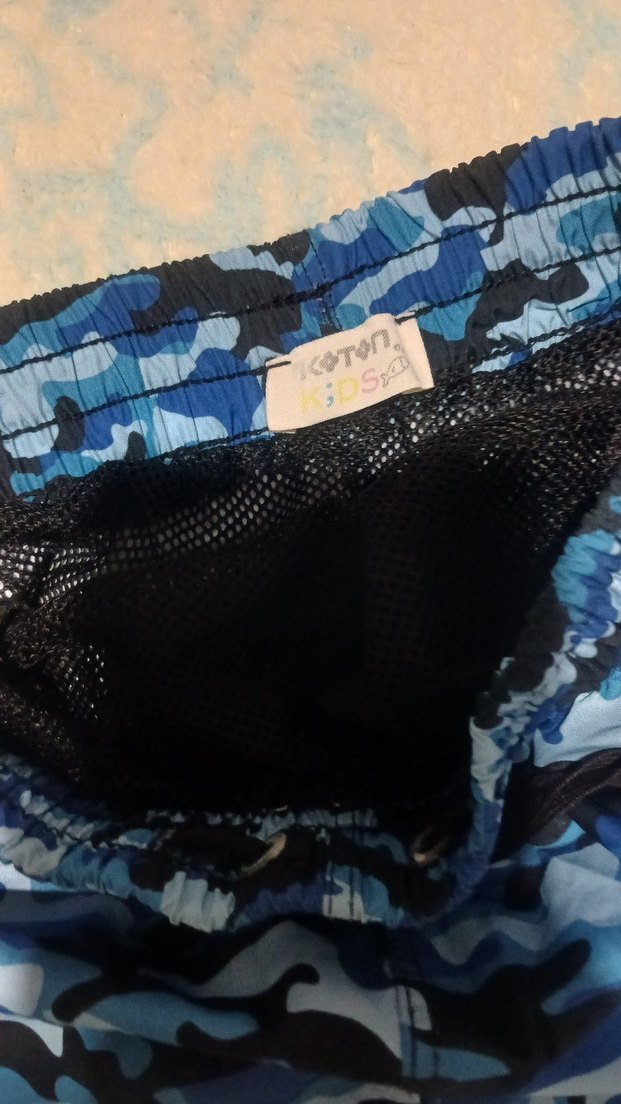 Erkek Mavi Kamuflaj Rahat Kesim Şort - Görsel 5