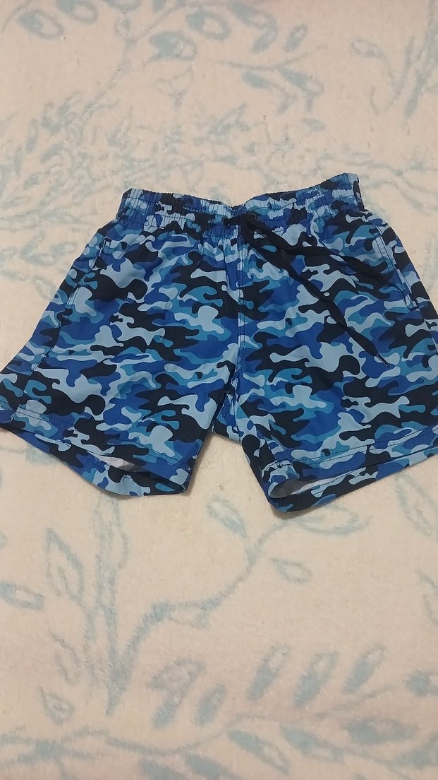Erkek Mavi Kamuflaj Rahat Kesim Şort - Görsel 2