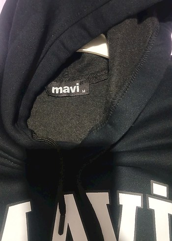 erkek Siyah Kapüşonlu Sweatshirt MAVI Baskılı - Görsel 5