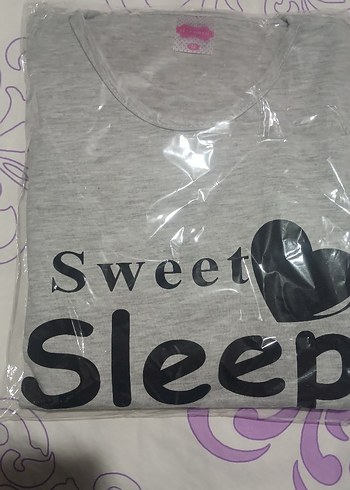 Gri Uzun Kollu Rahat Kadın Pijama Takımı - Görsel 4