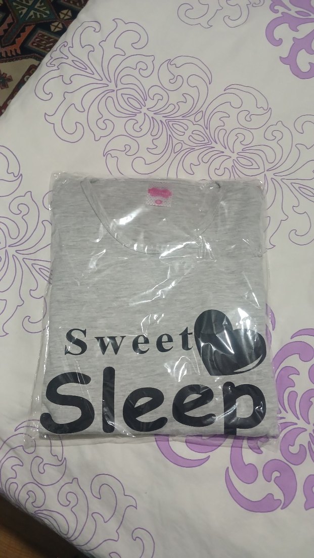 Gri Uzun Kollu Rahat Kadın Pijama Takımı - Görsel 3