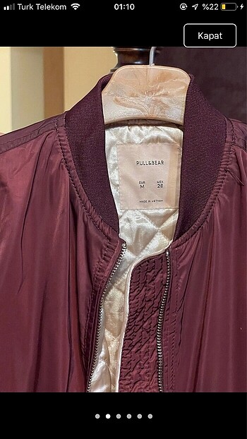 Pull and Bear Pull&Bear bordo bomber ceket