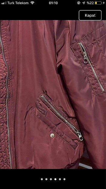 m Beden bordo Renk Pull&Bear bordo bomber ceket