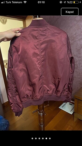 m Beden Pull&Bear bordo bomber ceket
