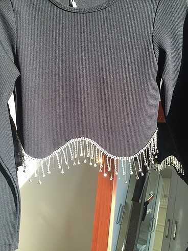 Trendyol & Milla Taşlı triko crop
