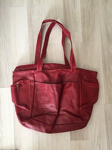 American Vintage Kırmızı deri büyük çanta