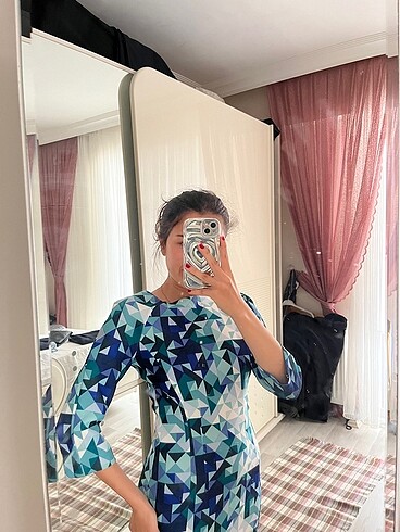 s Beden H&M desenli elbise