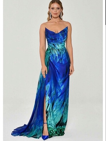 Alfabeta abiye mavi renkli - Görsel 4