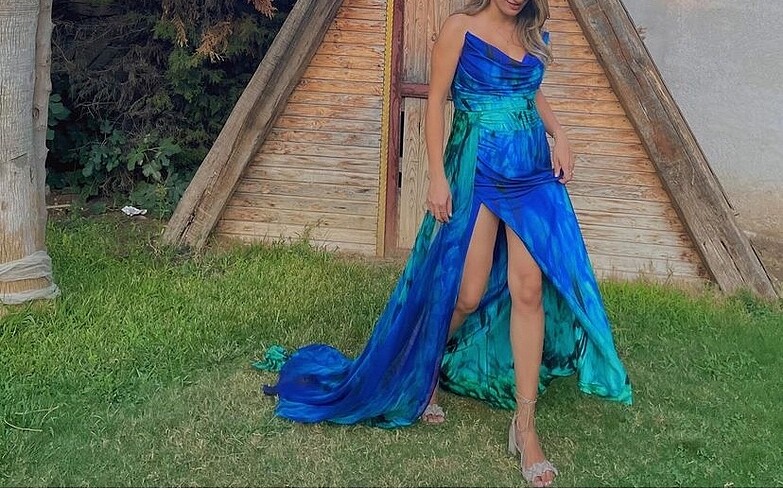 Alfabeta abiye mavi renkli - Görsel 2