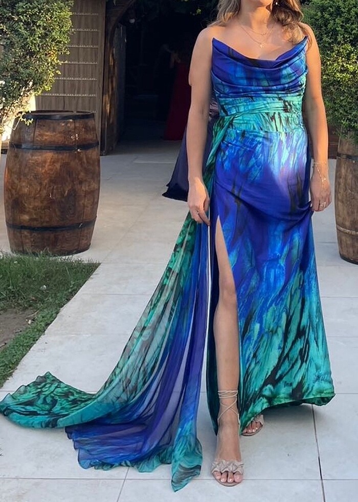 Alfabeta abiye mavi renkli - Görsel 3