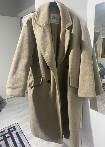 Bej Midi Kadın  Kaban zara oversize - Görsel 2