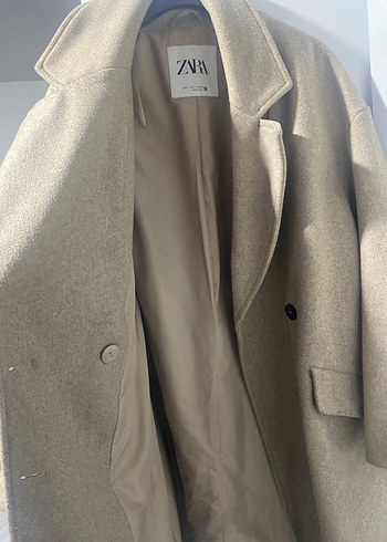Bej Midi Kadın  Kaban zara oversize - Görsel 3