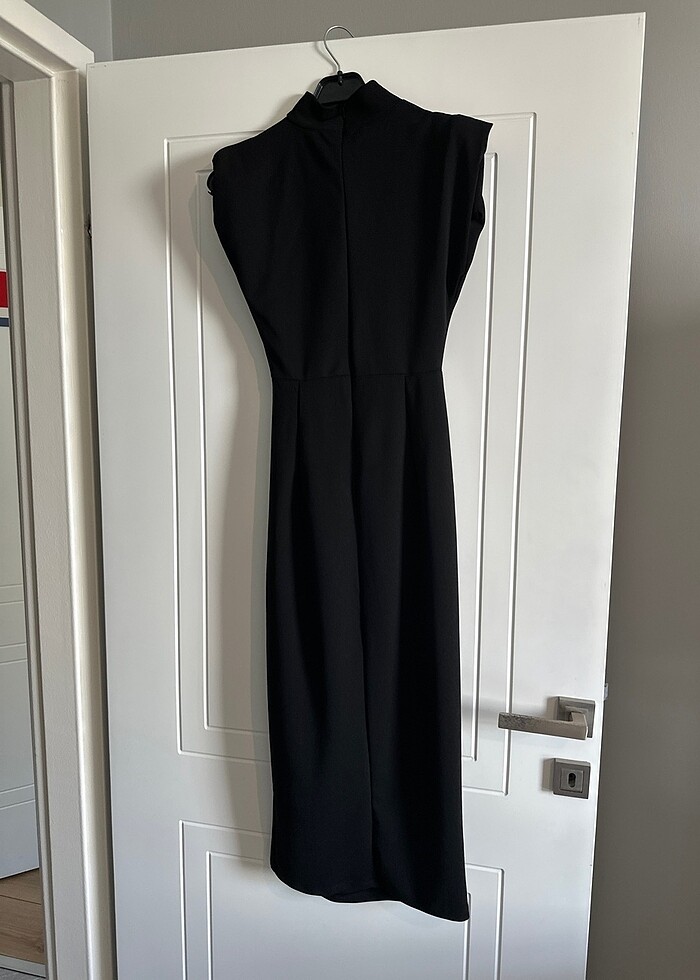 Uzun siyah elbise düğünlük mezuniyetlik kınalık nişan için - Görsel 4