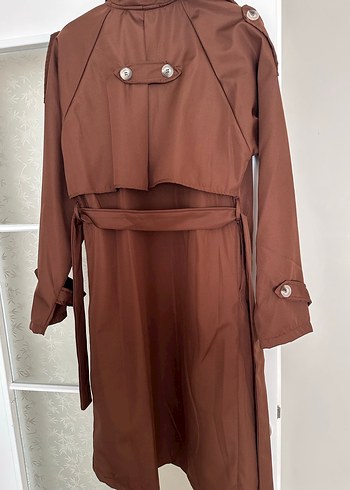 Kadın Kahverengi Uzun Düğmeli Trençkot - Görsel 3