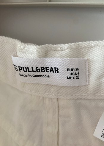 36 Beden beyaz Renk Beyaz Mini Kot Şort