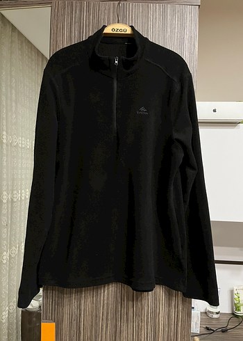 Siyah Fermuarlı Yüksek Yakalı Erkek, kadın Sweatshirt