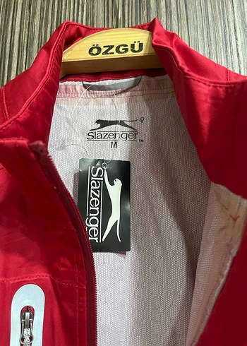 m Beden Slazenger, Kırmızı Fermuarlı Spor Kadın rüzgarlık mont, M