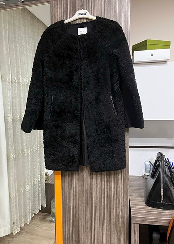 Koton, Siyah Midi Kadın Kürklü Kaban - Görsel 7