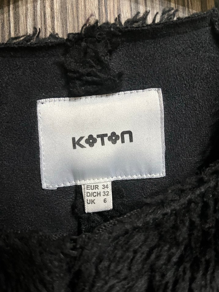 Koton, Siyah Midi Kadın Kürklü Kaban - Görsel 5