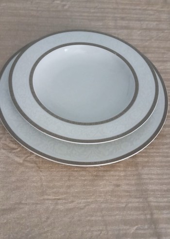 Jumbo,exclusive,Gri Çizgili Beyaz Yemek Takımı - Görsel 3