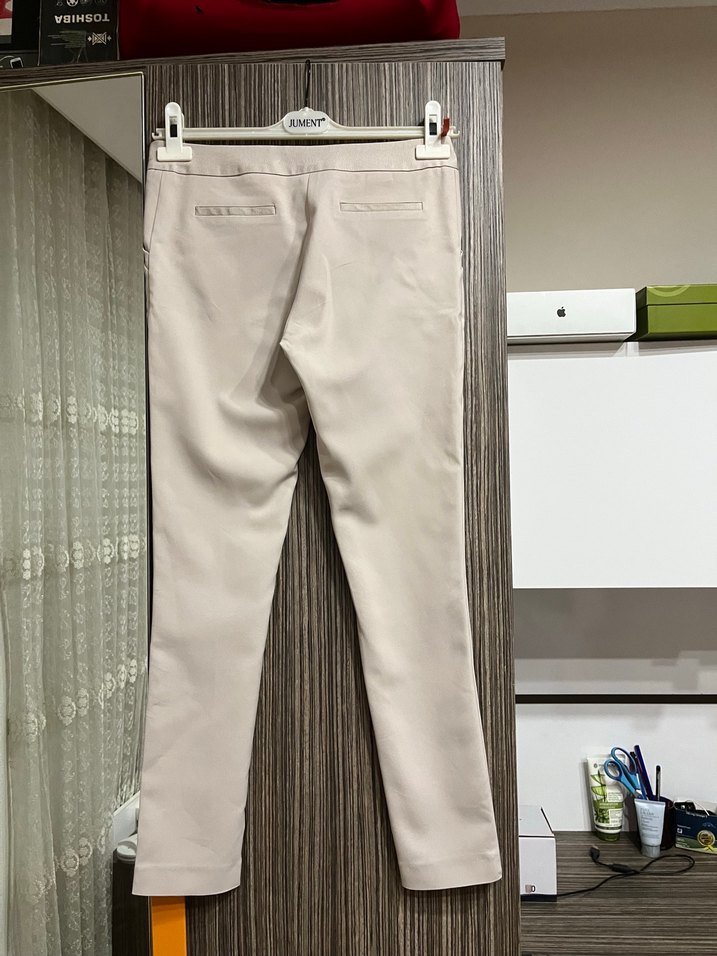 #Mango# Bej Düğmeli Kadın Kumaş Pantolon - Görsel 2