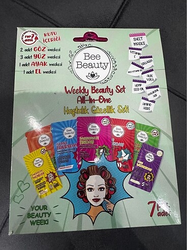 Beş Beauty 7li maske kutusu