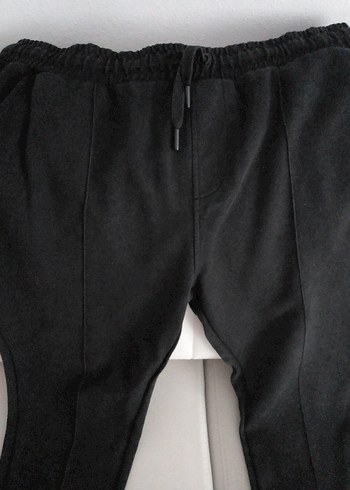 xl Beden Kadın Siyah Kemerli Orta Boy Rahat Kumaş Pantolon