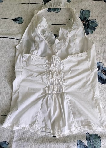 Fırfırlı Yakalı Keten Bluz - Görsel 3