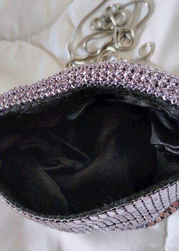 lila Zincir Detaylı Kadın Abiye Çanta - Görsel 3