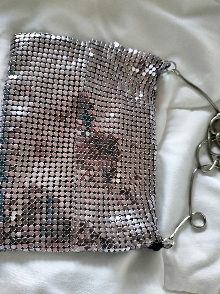 lila Zincir Detaylı Kadın Abiye Çanta - Görsel 2