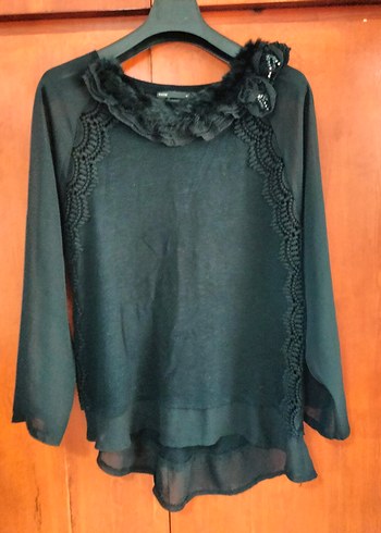 Kürk Detaylı Siyah Kadın Triko - Görsel 6