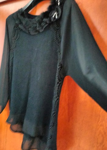 Kürk Detaylı Siyah Kadın Triko - Görsel 2