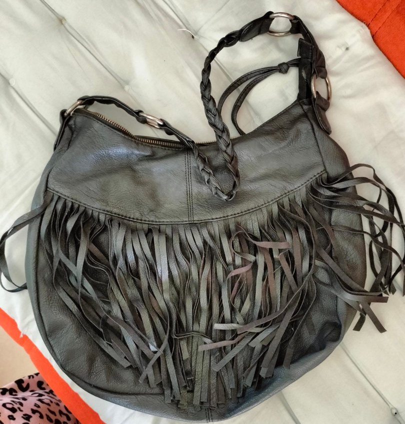 Püsküllü Deri Bohem Kadın Çanta - Görsel 2