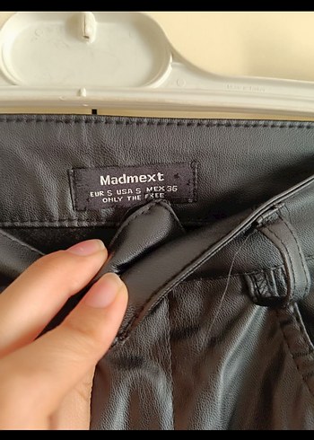 Deri Siyah Kadın Midi Boy Bol Paça Pantolon - Görsel 3