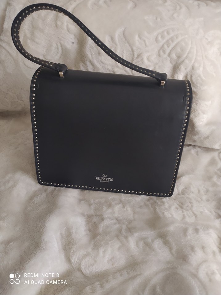 Klasik Siyah Deri Tokalı Kadın Çanta - Görsel 3