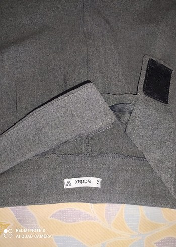 Gri Piliseli Midi Kumaş Kadın Pantolon - Görsel 3