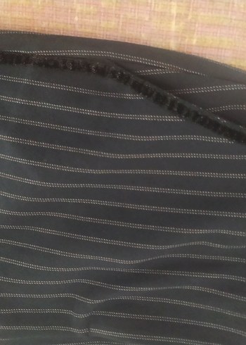 Lacivert Çizgili Kadın Denim Pantolon - Görsel 4