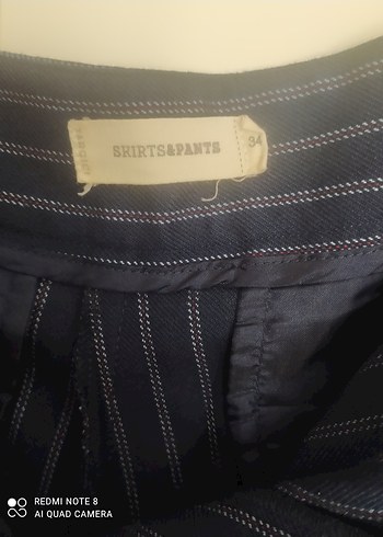 Lacivert Çizgili Kadın Denim Pantolon - Görsel 3