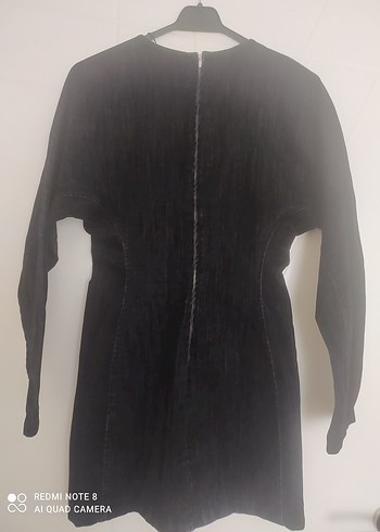 Siyah Kadın Süet Pilili Uzun Kollu elbise - Görsel 4