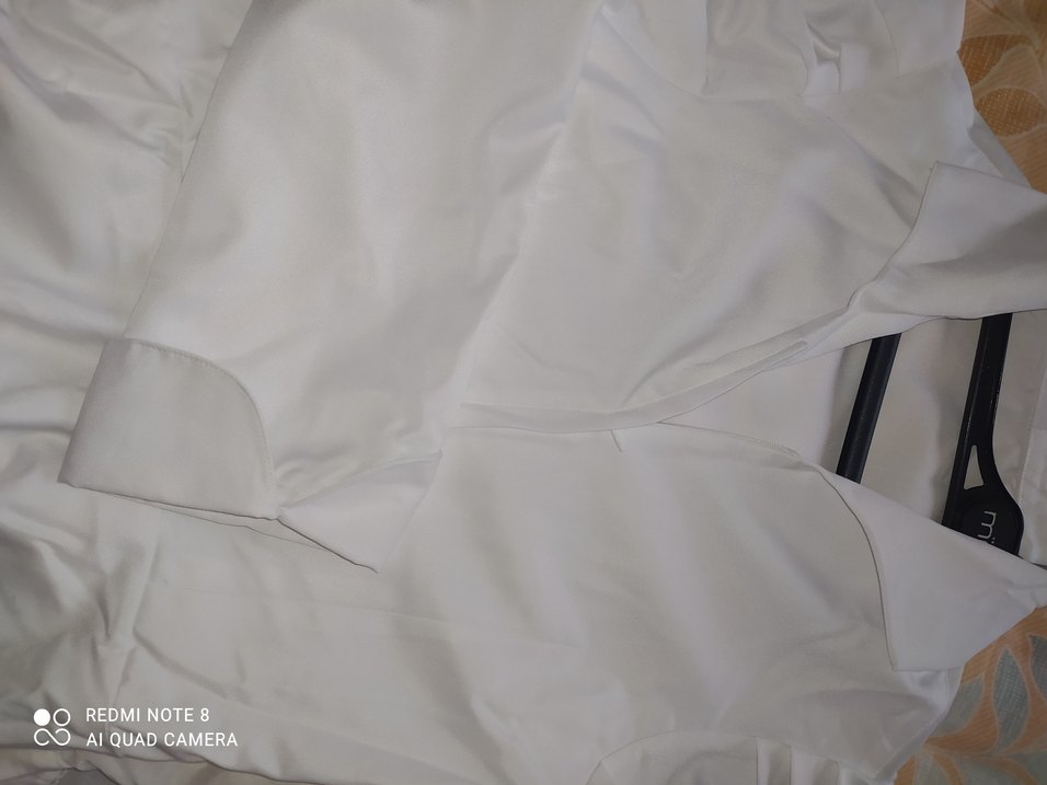 Beyaz Uzun Keten Elbise - Görsel 3