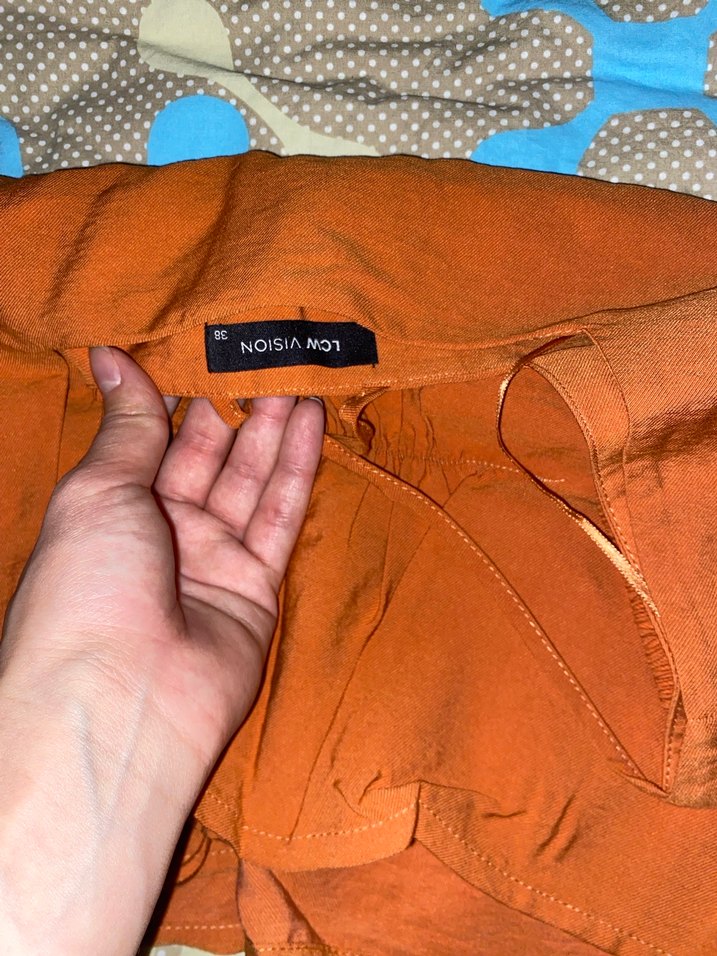 V Yaka Kahverengi Bohem Kadın Bluz - Görsel 2