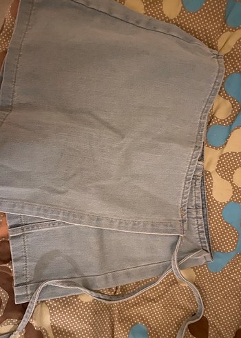 Koton Kadın Gri Mini Denim Şort - Görsel 3