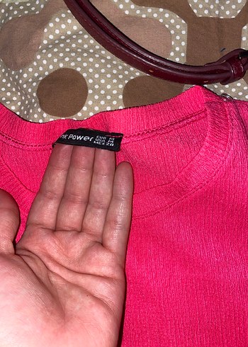 Pembe Kısa Kollu Fırfırlı Tişört - Görsel 3