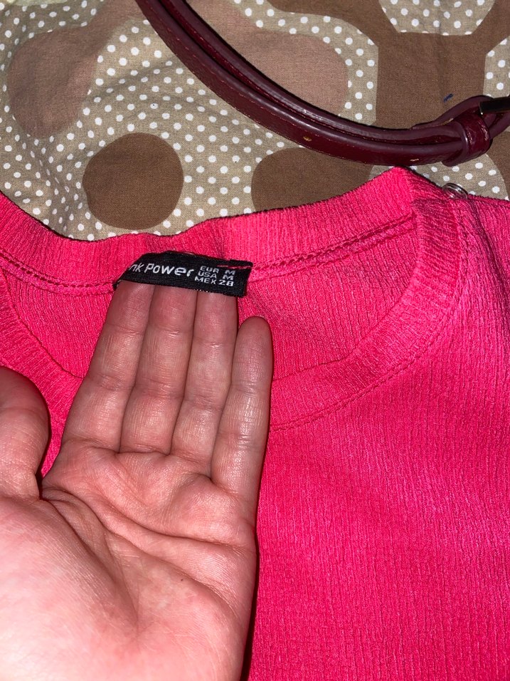 Pembe Kısa Kollu Fırfırlı Tişört - Görsel 3