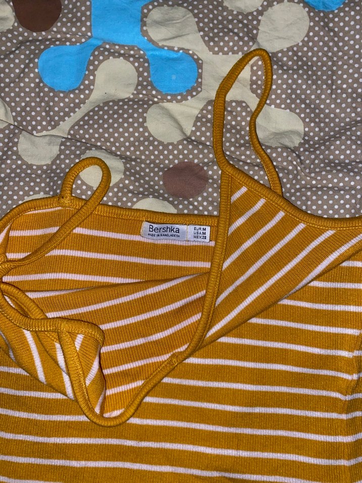 Kadın Çizgili Askılı Atlet crop - Görsel 2