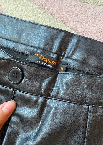 Diğer Kadın Siyah Deri İspanyol paça Pantolon