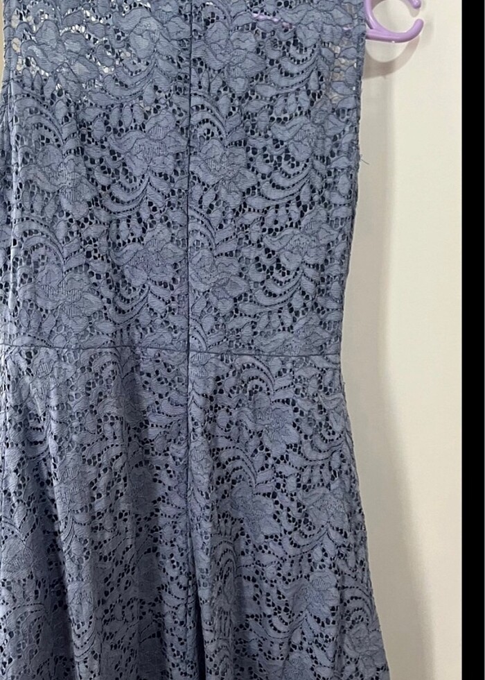 Adil Işık Mavi Dantelli Elbise - Görsel 4