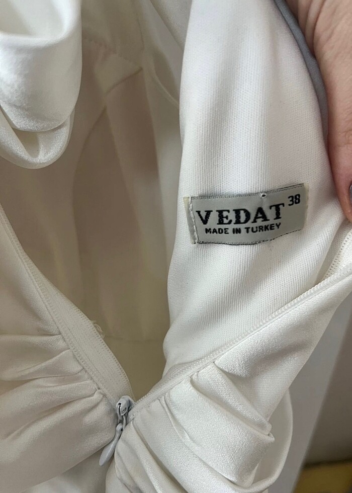 Beyaz Saten Elbise - Görsel 2