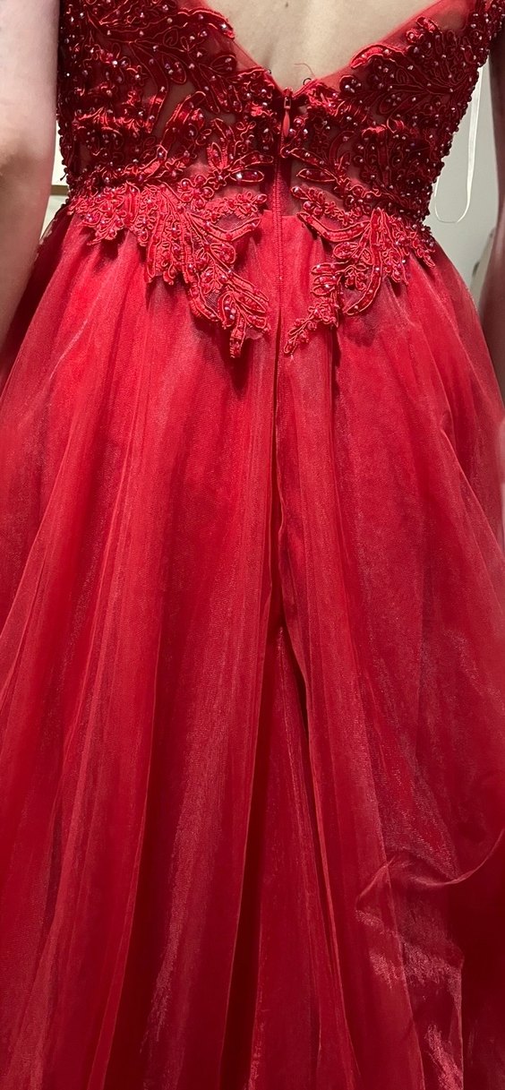 Kına Kırmızı Uzun Abiye - Görsel 3