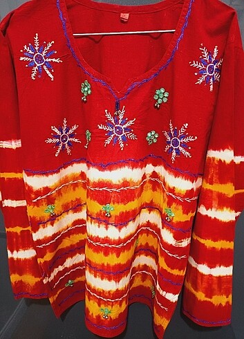 Hint İşi Batik Bluz